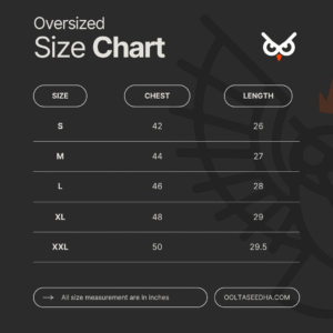 ooltaseedha.com Size Chart Oversized