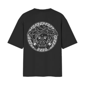 Rebellion Versace Parody Oversized Unisex Back Printed Black Tshirt