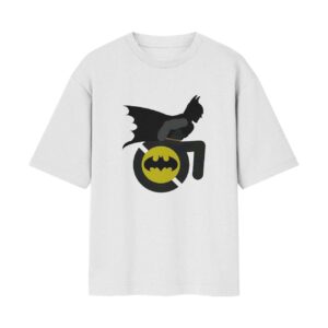 Batwheels (Batman On Wheelchiar) Wheelchair Special Front Printed White Tshirt
