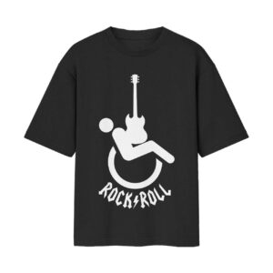Rock & Roller Wheelchair Special Front Printed Black Tshirt