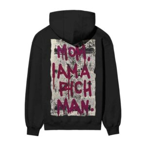 Mom I Am A Rich Man Crushed Dollar FLEX Front Back Printed Oversized Black Hooded Sweatshirt