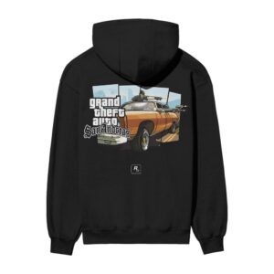 Mission Passed Respect+ GTA San Andreas Game Graphics Front Back Printed Oversized Black Hooded Sweatshirt