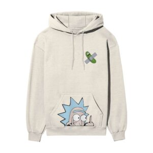 Rick & Morty Fuck With Pickle Front Printed Oversized Hooded Sweatshirt