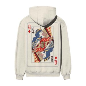 Queen on Queen (Lesbian Couple) Card Deck Back Printed OFF-White Hooded Sweatshirt