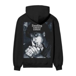 Shah Rukh Khan SRK Smoking Kills Oversized Back Printed Oversized Black Hooded Sweatshirt