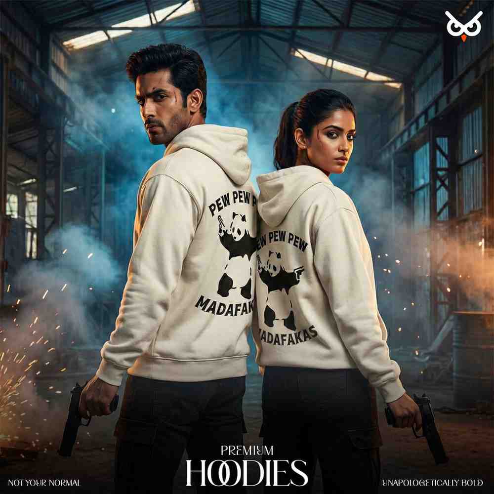 Pew Pew Panda hoodie ooltaseedha.com