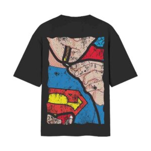 Super High x Superman Comic Parody Front Back Printed Tshirt