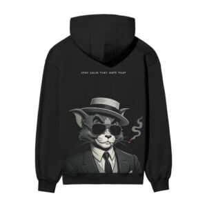 Jatt Daniels (Jack Daniels) Whisky Cover Back Printed Black Oversized Hooded Sweatshirt