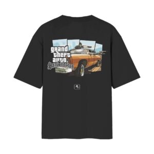 Mission Passed Respect+ GTA San Andreas Game Graphics Front Back Printed Oversized Black Tshirt Mission Passed Respect+ GTA San Andreas Game Graphics Front Back Printed Oversized Black Tshirt