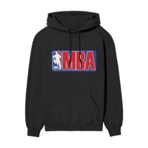 MBA (NBA) Logo Parody Oversized Unisex Front Printed Black Oversized Hooded Sweatshirt MBA (NBA) Logo Parody Oversized Unisex Front Printed Black Oversized Hooded Sweatshirt