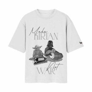 Make KIRTAN, Not WAR | Star Wars Oversized Front Printed White Tshirt
