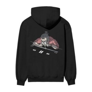 Music Is My Drug – High On Beats Front Back Printed Black Oversized Hooded Sweatshirt