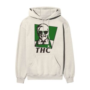 THC Green Label – KFC Parody Oversized Front Printed OFF-White Hooded Sweatshirt THC Green Label – KFC Parody Oversized Front Printed OFF-White Hooded Sweatshirt