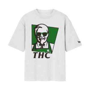 THC Green Label – KFC Parody Oversized Front Printed White Tshirt