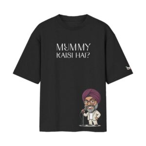 Mummy Kaisi Hai | Maheep Singh Comedy Collection | Oversized Front Print Black Tshirt