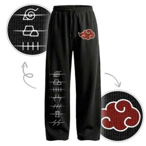 Akatsuki Clan – Naruto | Baggy Fit | Front Print 100% Cotton Black Pajama / Jogger