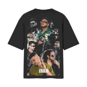 Mix Rappers – DHH | Desi Hip Hop | Oversized Front Back Printed Black Tshirt