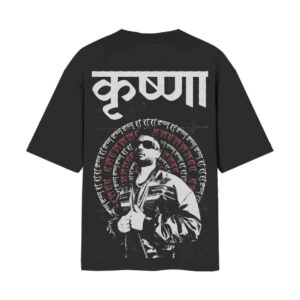 KR$NA Rapper Chakra – DHH | Desi Hip Hop | Oversized Front Back Printed Black Tshirt