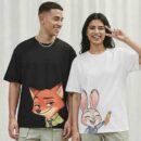 Zootopia Nick & Judy - Couple Set Oversized Front Back Print T-Shirts Set ooltaseedha.com