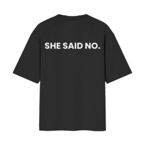 The Married Man's Anthem | Let Me Ask My Wife - She Said No | Oversized Front Back Print Black T-Shirt ooltaseedha.com