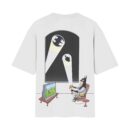 Batman Showing Middle Fingure Watching Football Match Oversized Back Printed White T-Shirt ooltaseedha.com