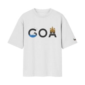 Sun, Surf & Heritage – GOA City Oversized Front Print White T-Shirt