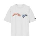 Shiv Reaching Out To You (Creation Of Adam) Oversized Front Print White T-Shirt ooltaseedha.com