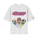 PowerPuff Kudiyan (Powerpuff Girls Punjabi Version) Oversized Front Print White T-Shirtooltaseedha.com