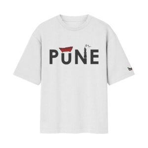 Puneri State of Mind – PUNE CITY Oversized Front Print White T-Shirt