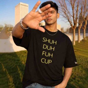 Shut The F#CK Up | Read It Out Loud | Oversized Front Print Black T-Shirt ooltaseedha.com