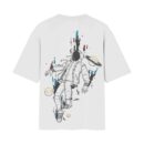 Universal High Vibes | Lighting Cigi (Creation Of Adam) Oversized Front Back Print White T-Shirt ooltaseedha.com
