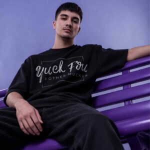 Respectfully Disrespectful | Yuck Fou Fother Mucker | Oversized Front Print Black T-Shirt ooltaseedha.com