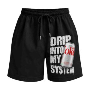 FIZZED OUT | Drip DIET COKE Into My System Premium Relaxed Fit Front Print Black Shorts FIZZED OUT | Drip DIET COKE Into My System Premium Relaxed Fit Front Print Black Shorts