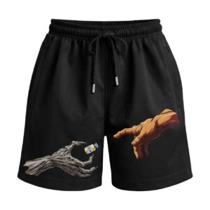 Devil Handling Tren To Human For Gym Premium Relaxed Fit Front Print Black Shorts