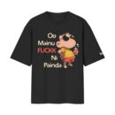 Oo Maine Fuck Ni Penda | Cool Shinchan Swag Oversized Front Print Black T-Shirt ooltaseedha.com