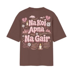 Kaisa Eh Sheher | Khap - Jaspreet Singh & Prabh Deep Song Drop | Oversized Front Back Print Brown T-Shirt ooltaseedha.com