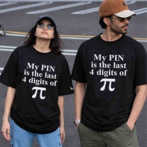 THE IRRATIONAL PIN (Good luck guessing it) | High IQ Humour Oversized Front Print Black T-Shirtooltaseedha.com