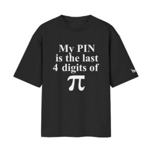 THE IRRATIONAL PIN (Good luck guessing it) | High IQ Humour Oversized Front Print Black T-Shirt