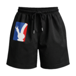 Courtside High 'NBA Bong' Parody Premium Relaxed Fit Front Print Black Shorts ooltaseedha.com