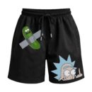 Rick & Morty Fuck With Pickle Premium Relaxed Fit Front Print Black Shorts ooltaseedha.com