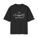 SEC(C) AND I KNOW IT (Trigonometry rizz) | High IQ Humour Oversized Front Print Black T-Shirtooltaseedha.com