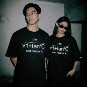 SEC(C) AND I KNOW IT (Trigonometry rizz) | High IQ Humour Oversized Front Print Black T-Shirtooltaseedha.com