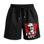 Octagon Ready 'UFC Player' - Conor McGregor Premium Relaxed Fit Front Print Black Shorts ooltaseedha.com
