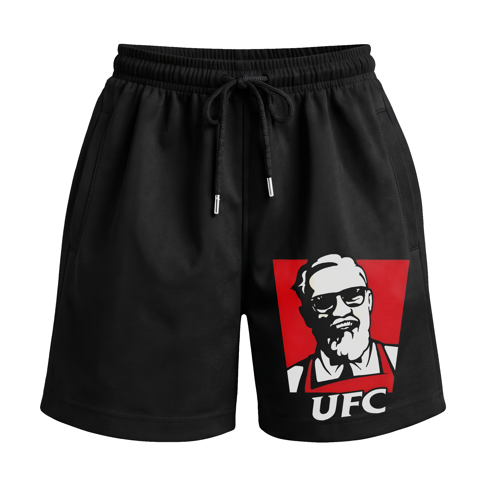 Octagon Ready ‘UFC Player’ – Conor McGregor Premium Relaxed Fit Front Print Black Shorts