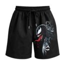 Hunger Pangs & Symbiotes Trunks | Venom | Premium Relaxed Fit Front Print Black Shorts ooltaseedha.com