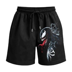 Hunger Pangs & Symbiotes Trunks | Venom | Premium Relaxed Fit Front Print Black Shorts
