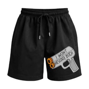 The Zero Patience Threat | Foam Dart Gun | Premium Relaxed Fit Front Print Black Shorts
