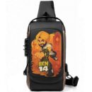 Ben10 Parody Punjabi Ben14 Printed Black Bronze Premium Chester Bag W/ Zipper Lock and Charging Port ooltaseedha.com