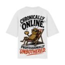 Cockroach Janta Party - Chronically Online | Oversized White Front & Back Print T-Shirt | OoltaSeedha