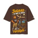 Jugaad Is Not A Skill It's A Lifestyle Engineer Graphic | Oversized Brown Front & Back Print T-Shirt | OoltaSeedha Tribe Merch ooltaseedha.com